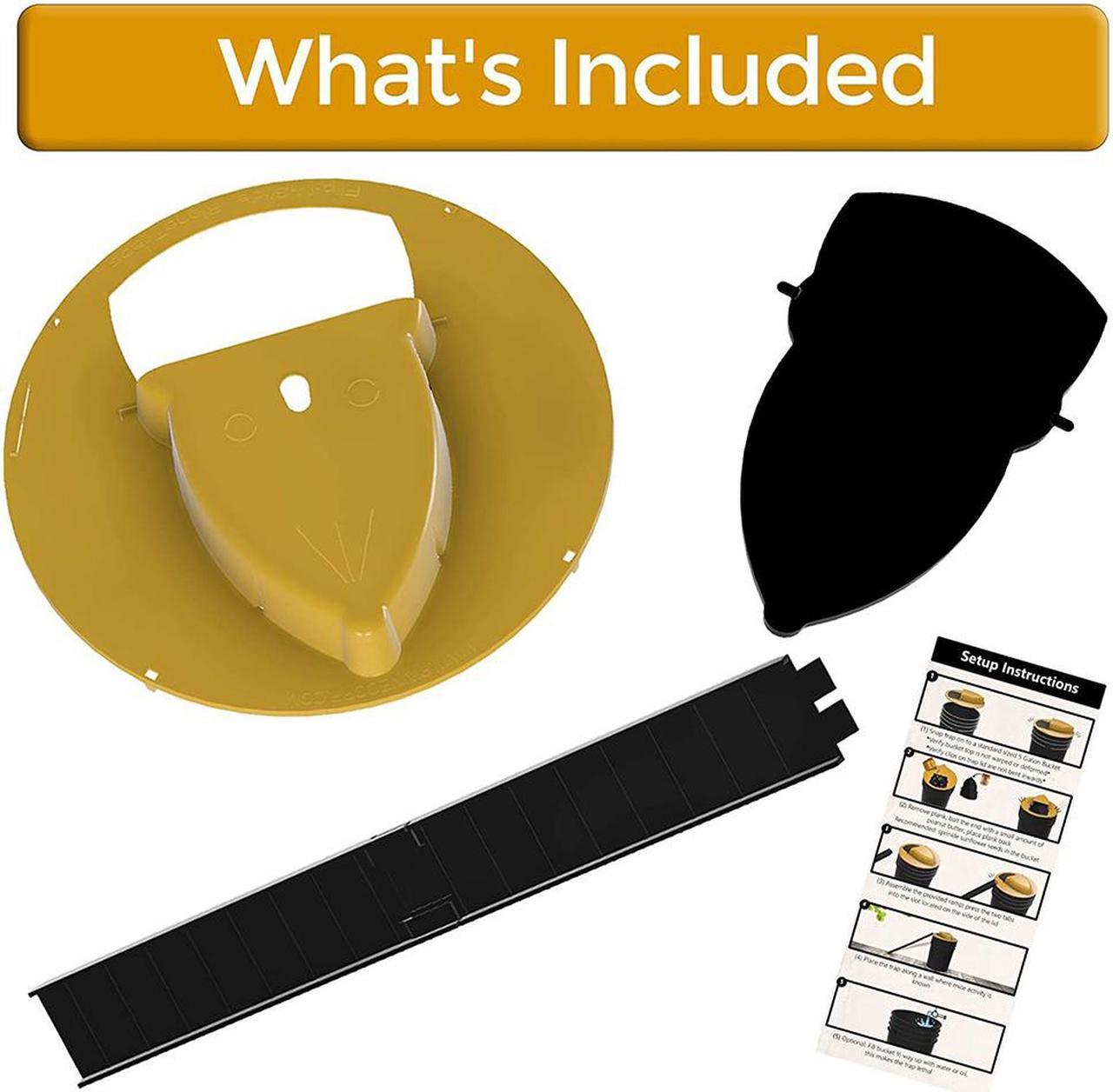 Alt view image 3 of 7 - 2 Piece Slide Bucket Lid Mouse/Rat Trap with Ramp, Auto Reset Multi Catch for Indoor Outdoor, Compatible 5 Gallon Bucket, Mouse Trap Compatible, Humane or Lethal Bucket Trap No See Kill
