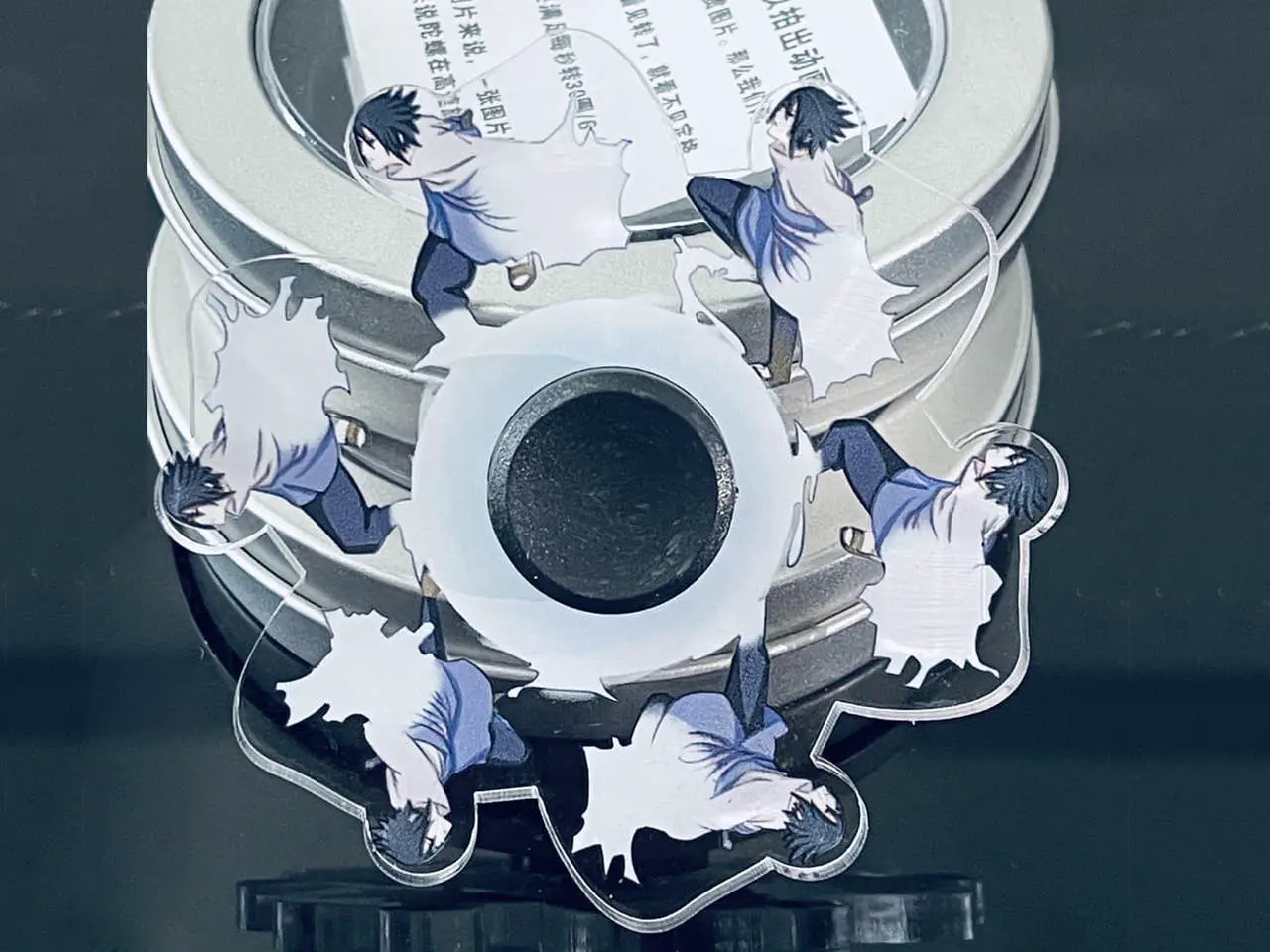 Alt view image 6 of 7 - 2021 New Fidget Spinner Toy, Running Animated Spinning Top Spinner Gyro Toy Stress Relief Toy for Adults Kids Dynamic Spinning top, Finger top, Naruto, Sasuke Juraya Alien, Space Blue Man