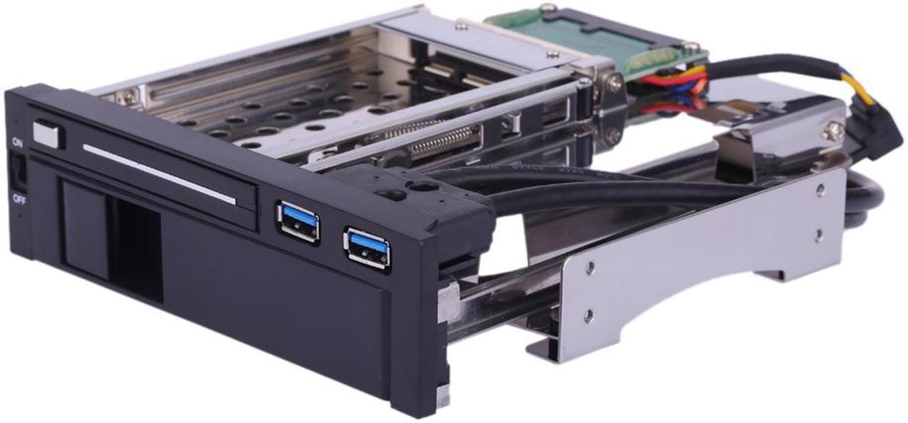 Dual Bay 3.5" + 2.5" Inch SATA III Hard Drive HDD & SSD Tray Caddy Internal Mobile Rack Enclosure Docking Station with USB 3.0 Port Hot Swap