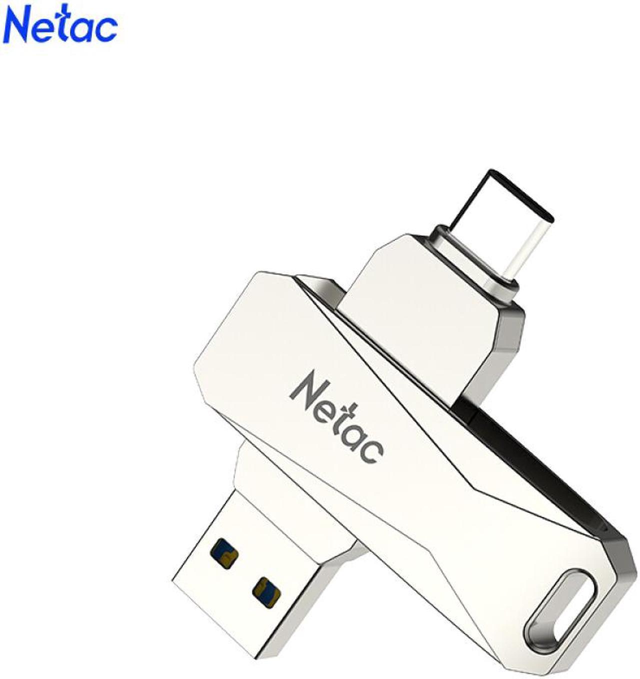 Netac U782C 64GB Type-C + USB Double Interface Flash Drive Plug & Play Mobile Phone Memory Expansion U Disk Silver