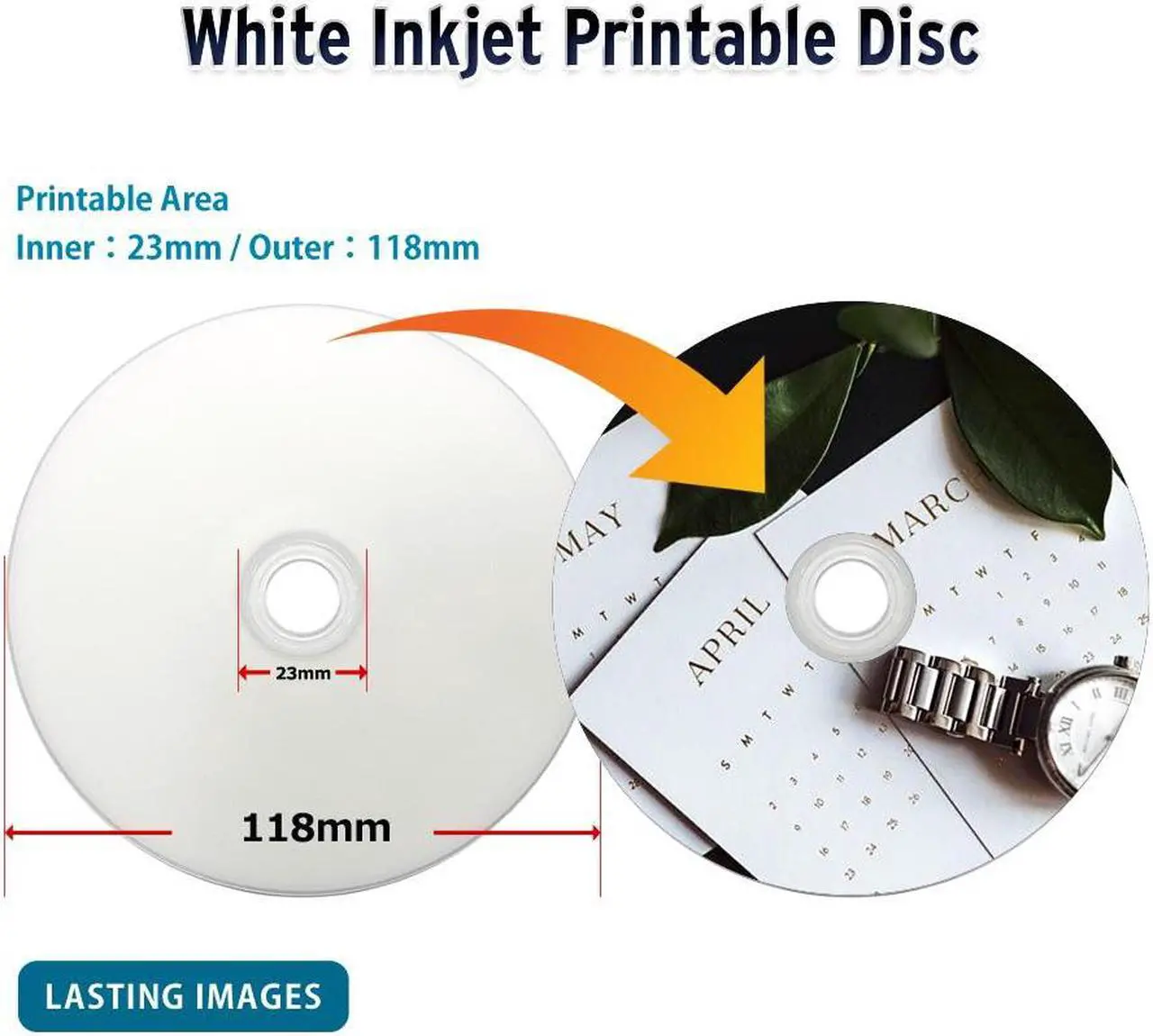 Alt view image 3 of 7 - PlexDisc DVD-R 4.7GB 16X White Inkjet Printable Surface Hub Printable Cake Box, 100 discs 632-215-BX