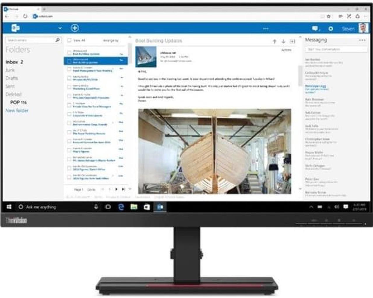 Alt view image 18 of 20 - Lenovo ThinkVision P24h-2L 23.8" WQHD WLED LCD 60Hz Monitor - 16:9 - Raven Black - 24" Class - In-Plane Switching (IPS) Technology - 2560 x 1440-16.7 Million Colors - 300 Nit Typical - 4 ms