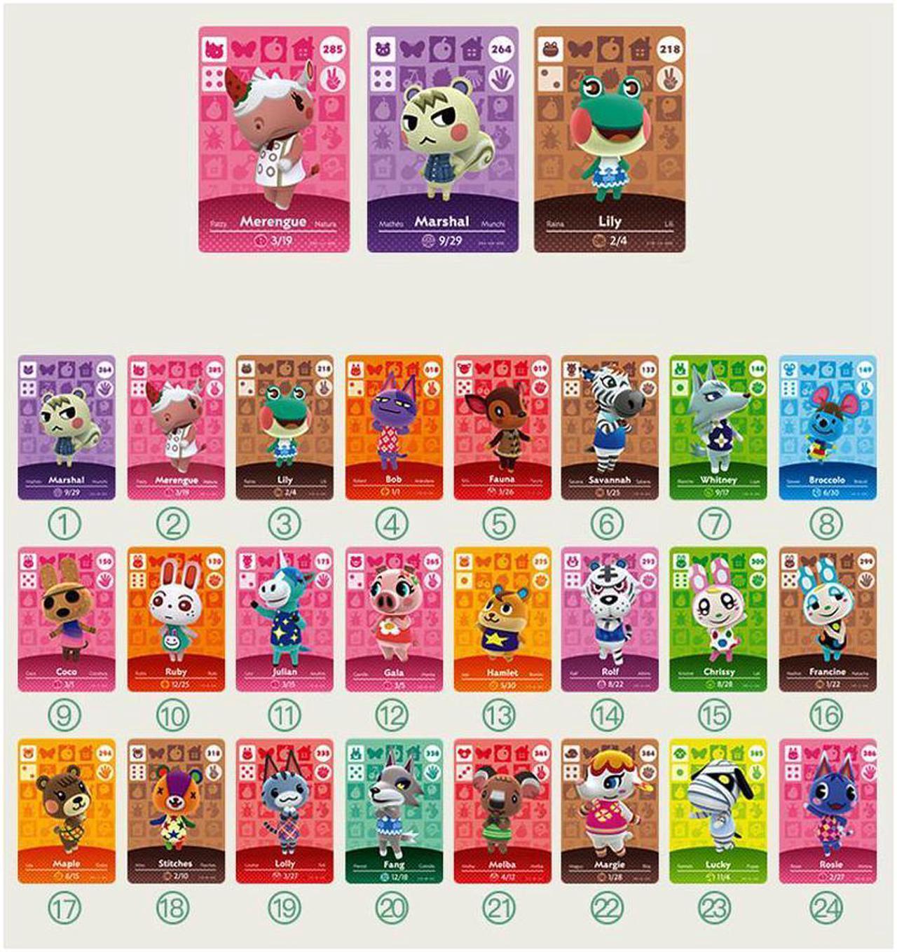 Animal Crossing - 24Pcs Full Set NFC PVC TAG Mini Cards for Nintendo Switch AMIIBO WII U