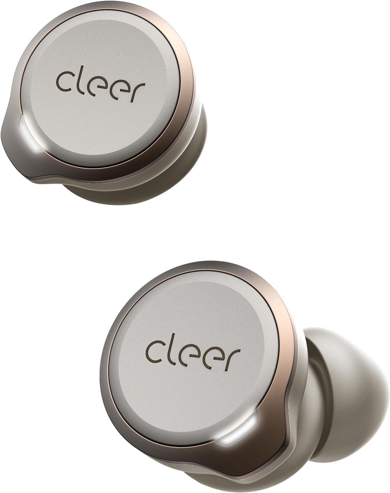 Cleer Audio ALLY PLUS True Wireless Earbuds  Bluetooth 5.0 Noise Cancelling Environmental Suppression Ambient Awareness Technology | IPX4 Water & Sweat Resistance. 30 Hour Battery Total (White Gold)