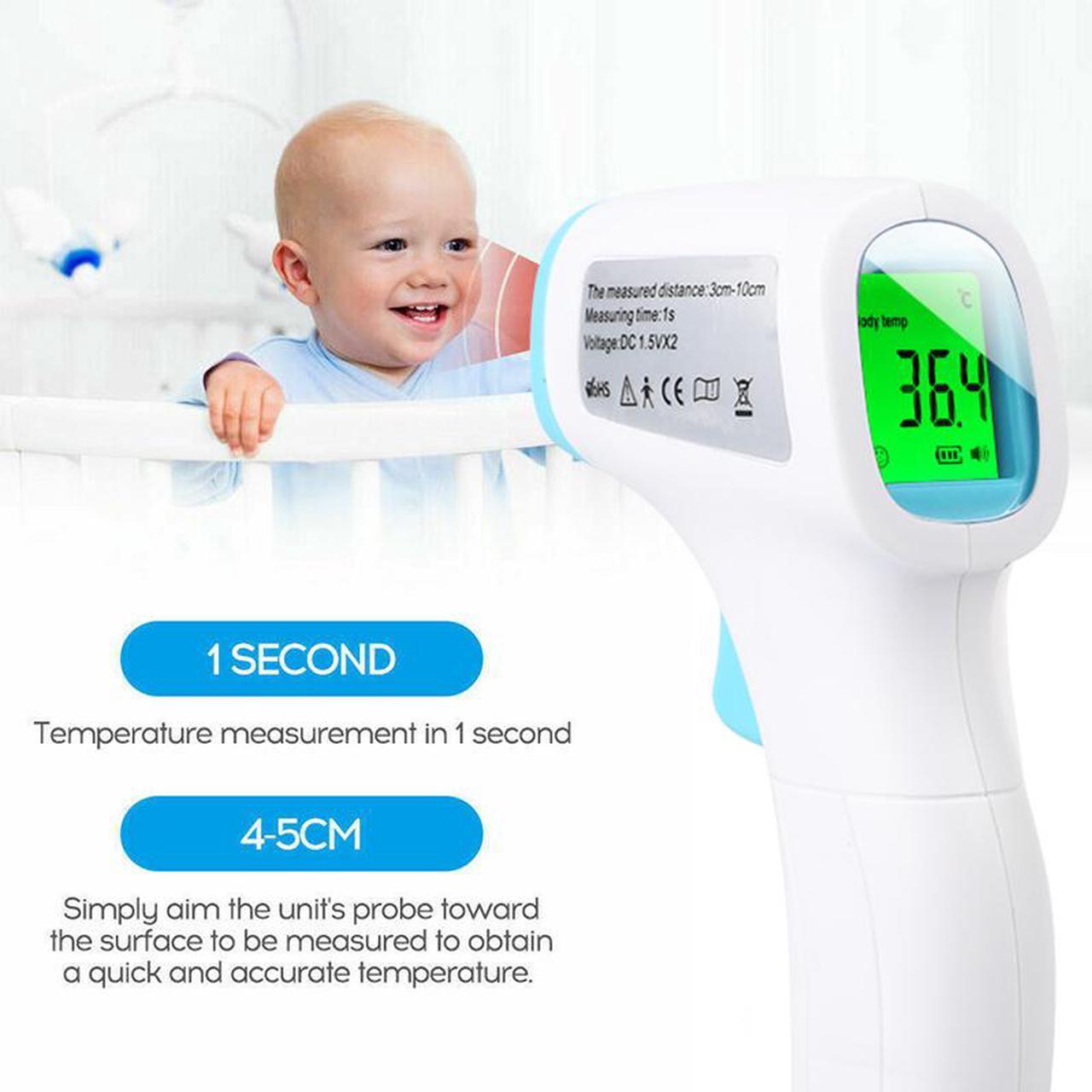 Alt view image 6 of 7 - 1pcs Thermometer Gun for Adults Kids Baby Children Body , No Touch Infrared Forehead Thermometer for Fever, Medical IR Digital Body Thermometer,Pink Purple Blue Color Random