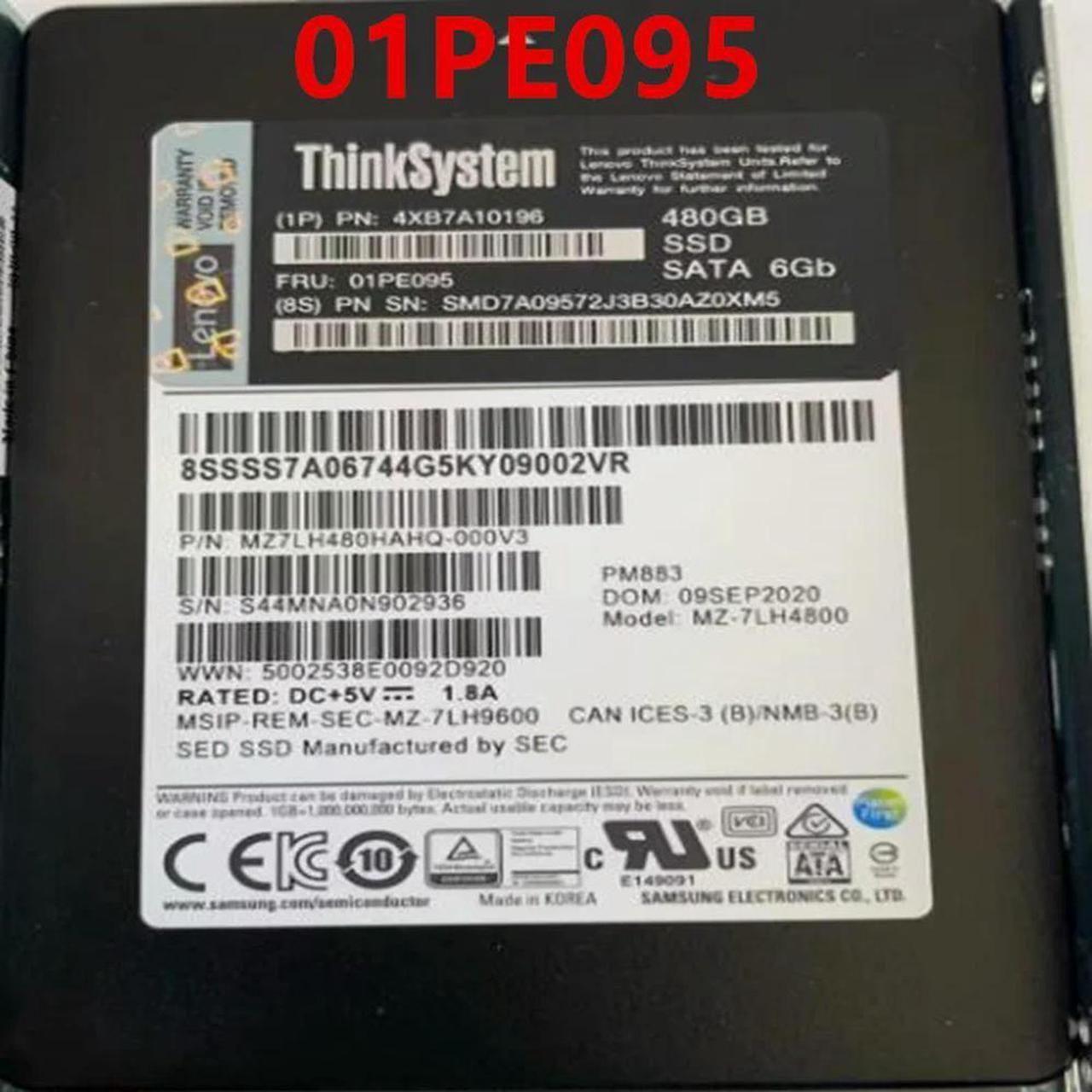 FOR Solid State Drive For SR550 SR650 SR590 480GB 2.5 SATA SSD For 4XB7A10196 01PE095