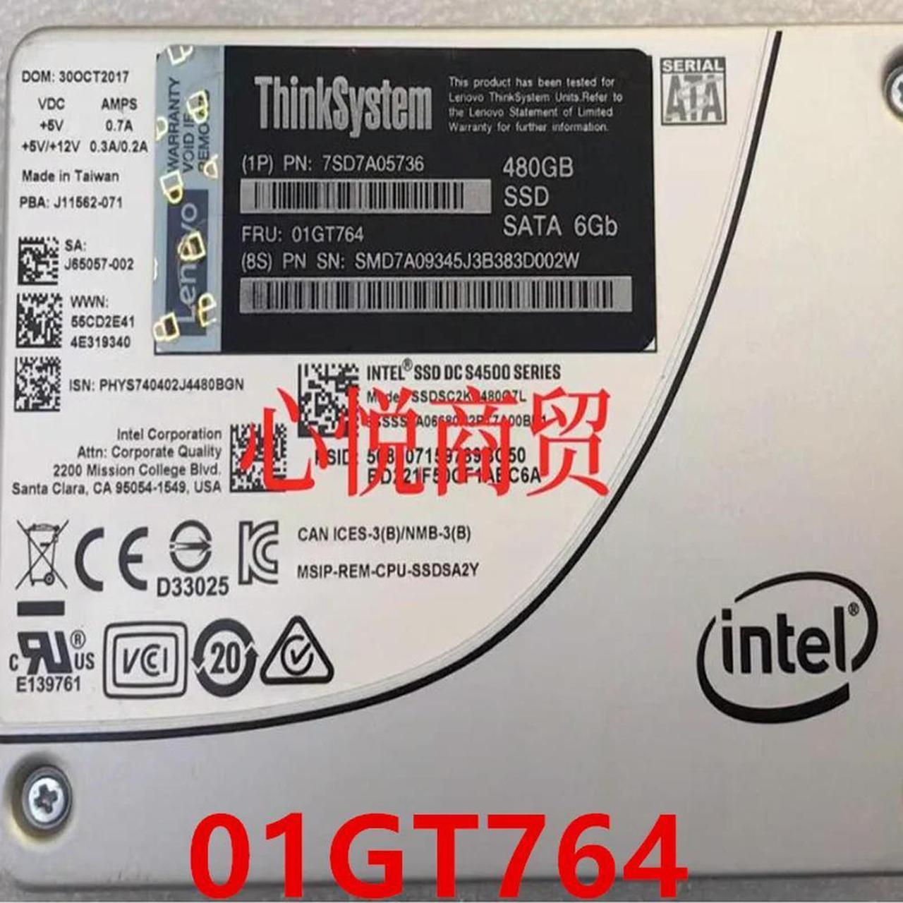 FOR Solid State Drive For SR550 SR650 480GB 2.5 SATA SSD For 7SDA05736 01GT764