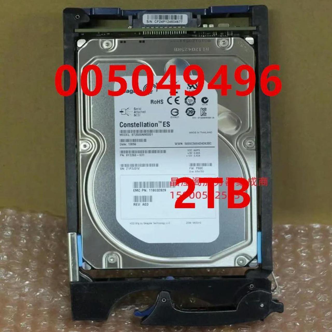 FOR Hard Disk For VNX5100 VNX5150 VNX5200 2TB SAS 3.5 7.2K 64MB Hard Drive 005049496