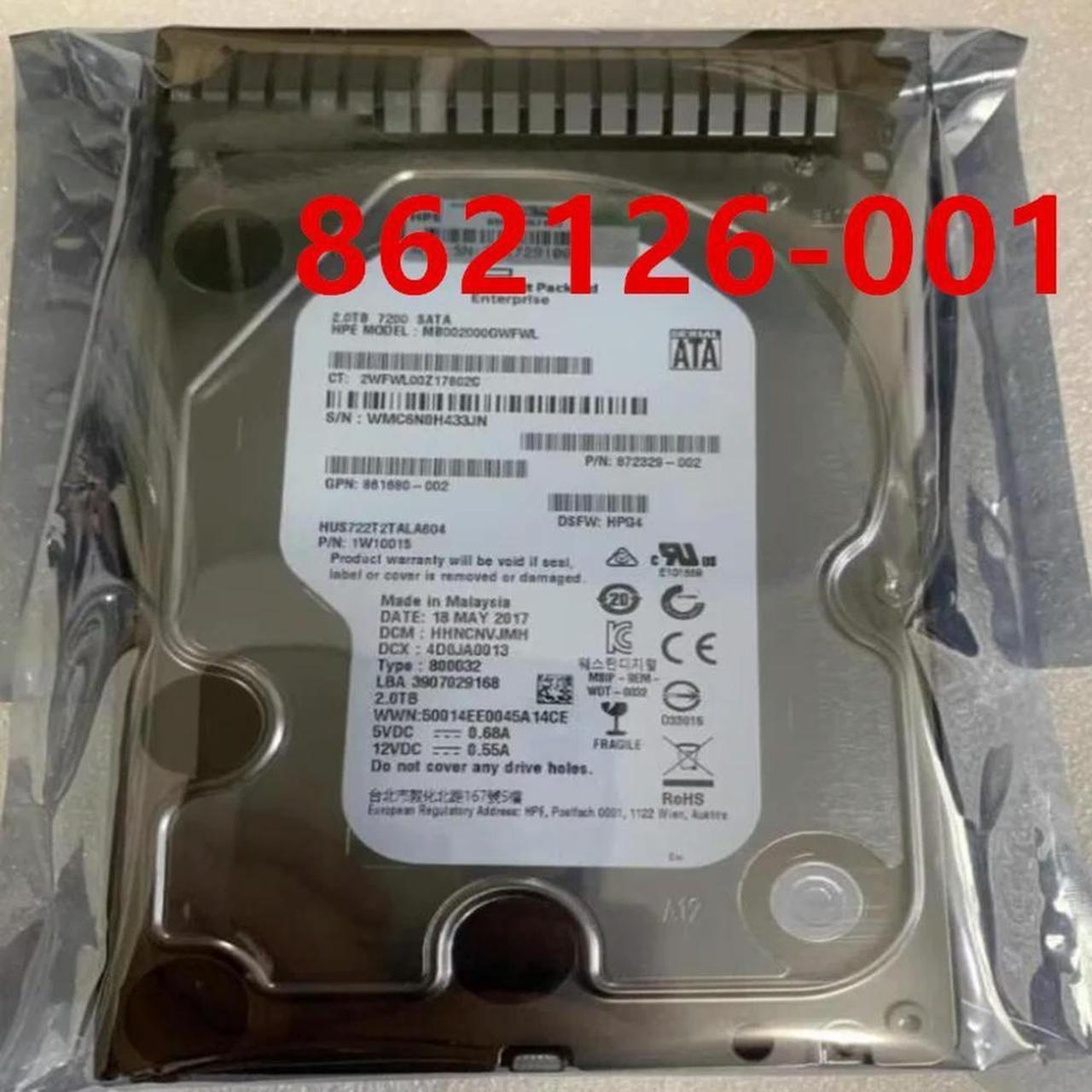 FOR Hard Disk For 2TB SATA 3.5 7200RPM 64MB Hard Drive 861676-B21 862126-001