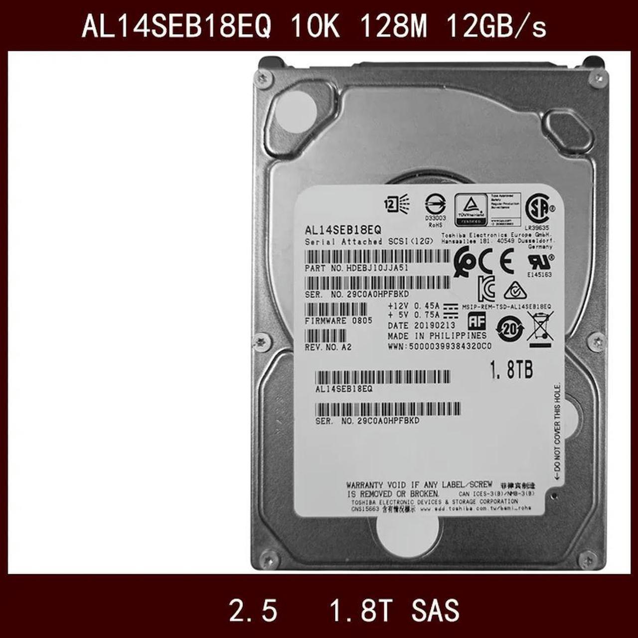 FOR Hard Disk For 1.8TB SAS 2.5 10K 128MB Server Hard Drive AL14SEB18EQ