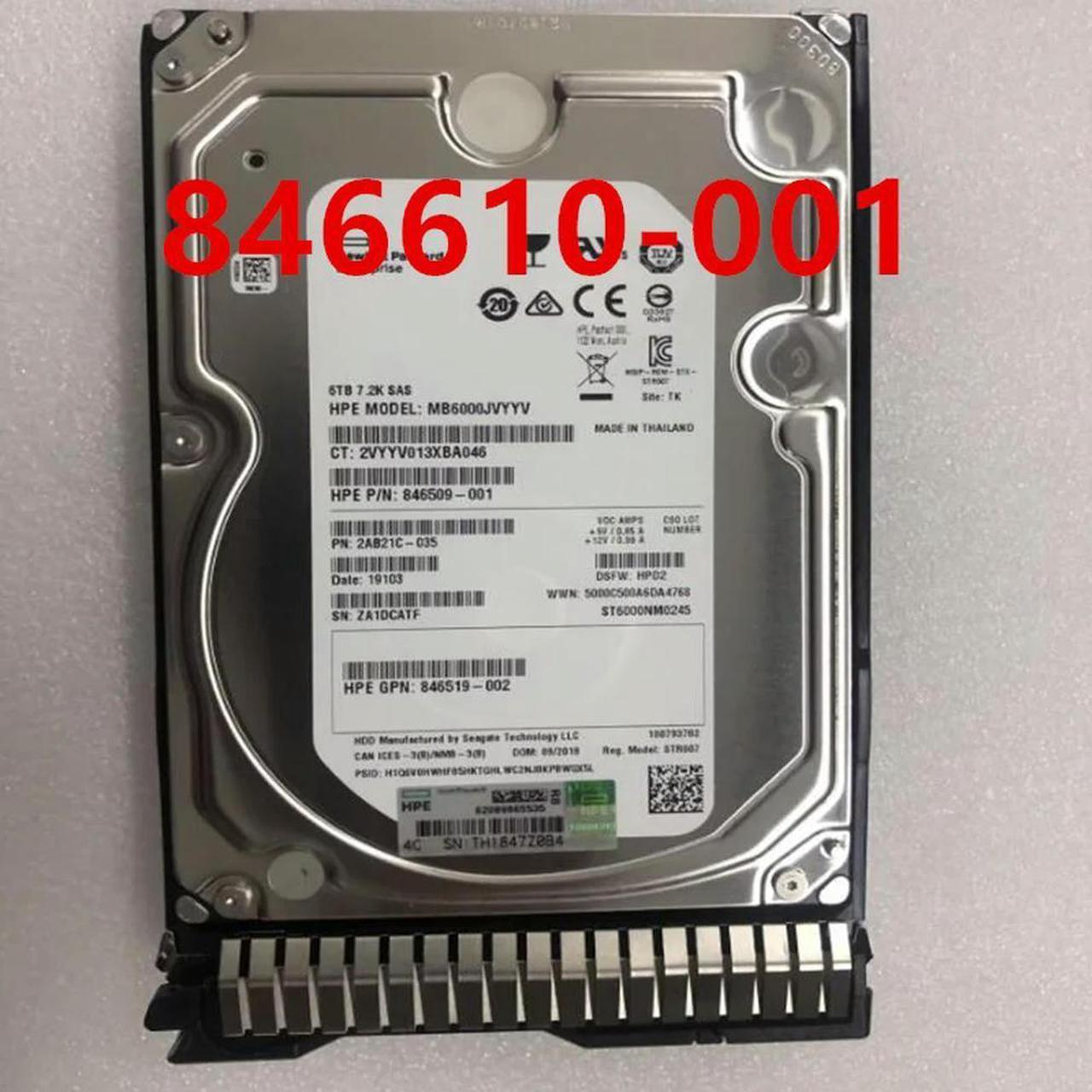 FOR Hard Disk For 6TB SAS 3.5 7200RPM 128MB Hard Drive 846610-001 846519-002 846509-001 846514-B21