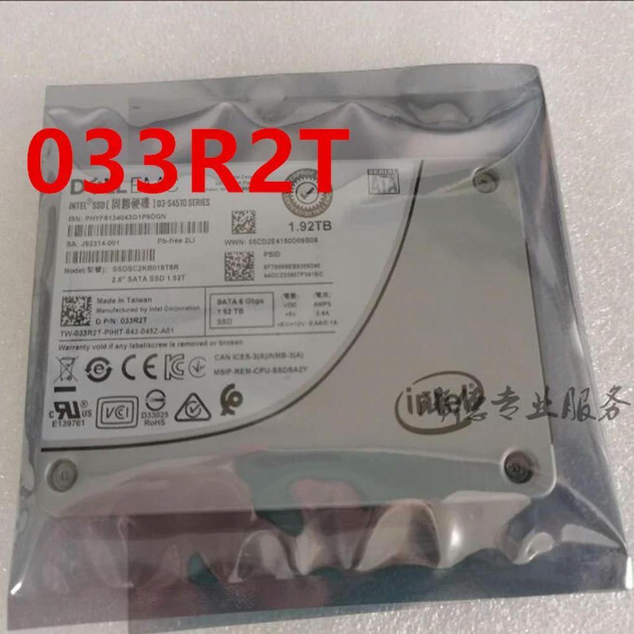 FOR Solid State Drive For SSD D3-S4510 1.92TB 2.5 SATA For 033R2T 33R2T SSDSC2KB019T8R