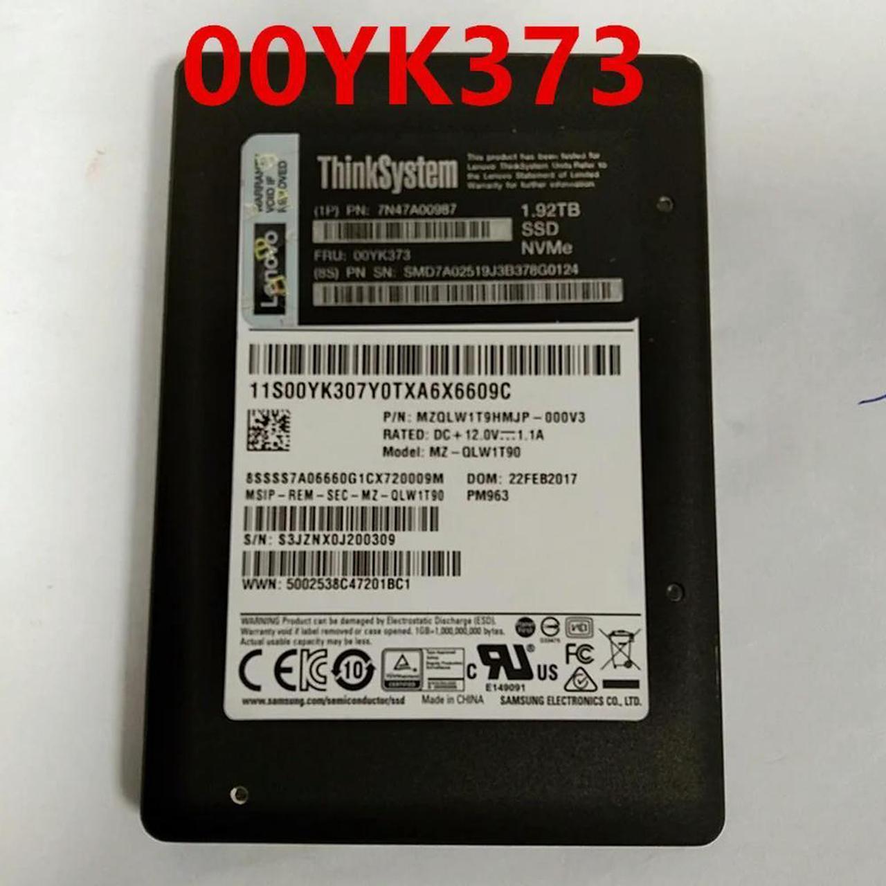 FOR Solid State Drive For 1.92TB 2.5 U.2 SSD For 7N47A00987 00YK373