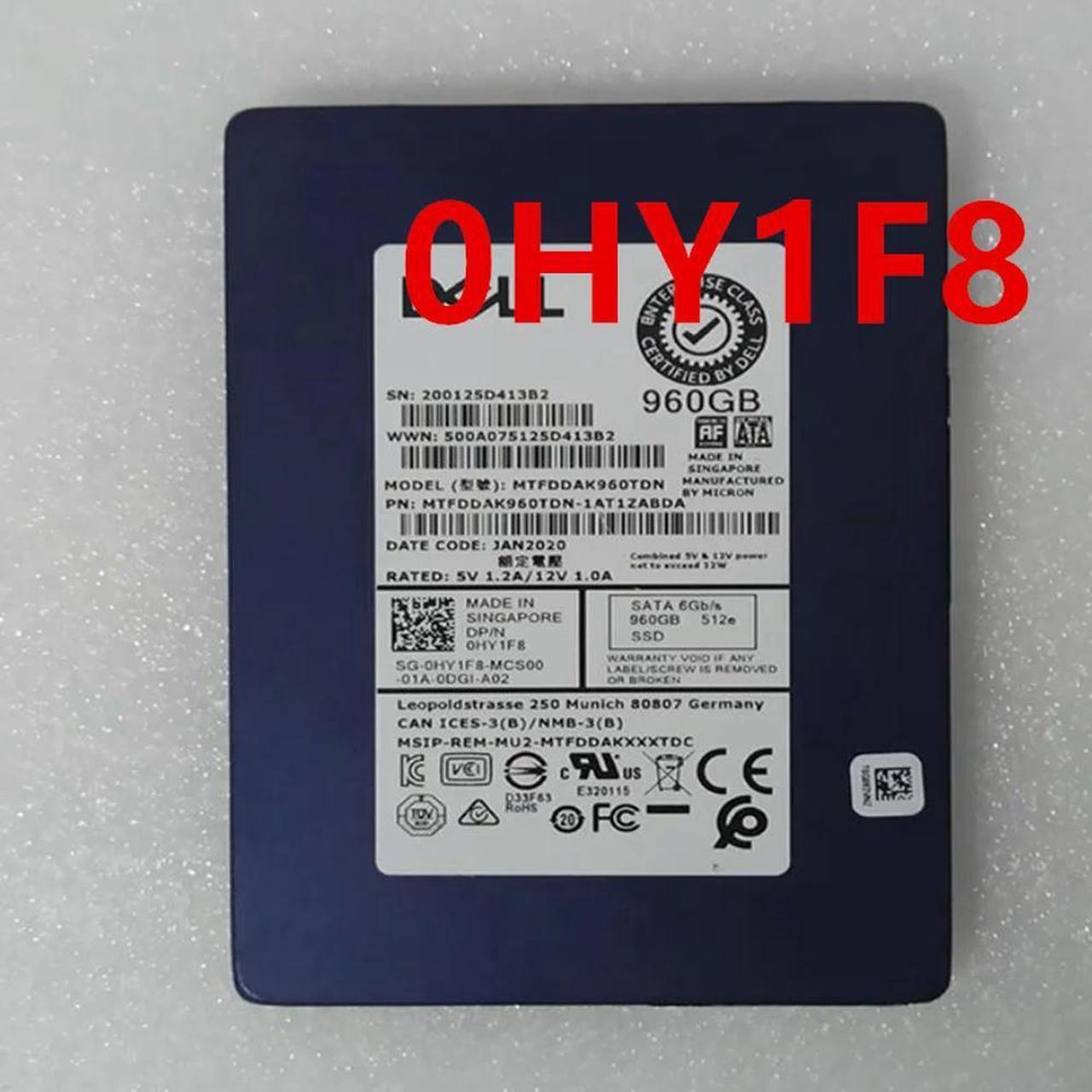 FOR Solid State Drive For 960GB 2.5 SATA SSD For 0HY1F8 HY1F8