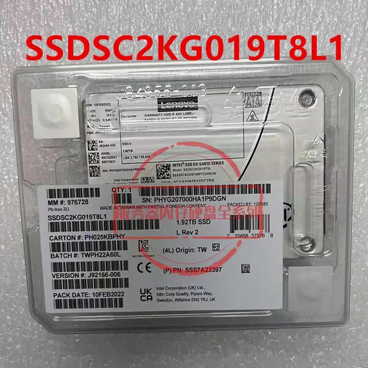 FOR Hard Disk For S4610 2.5 1.92TB SATA SSD For SSDSC2KG019T8L1