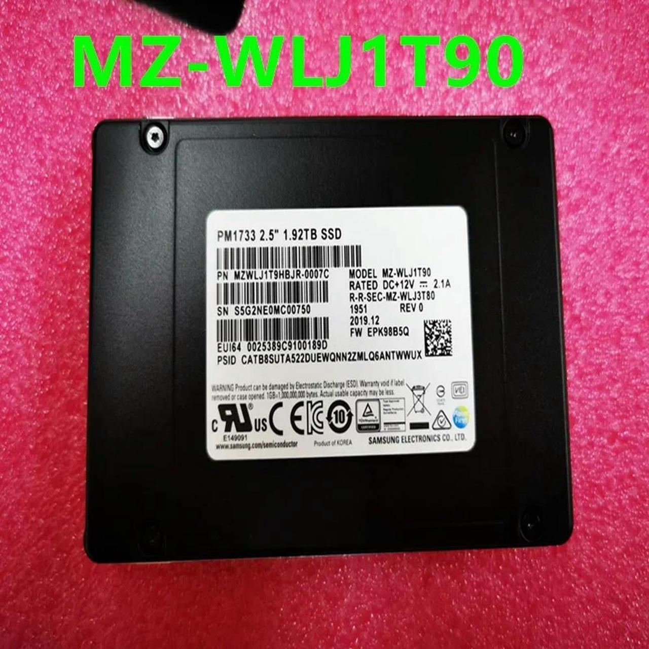 FOR Hard Disk For PM1733 2.5 1.92TB SSD For MZ-WLJ1T90