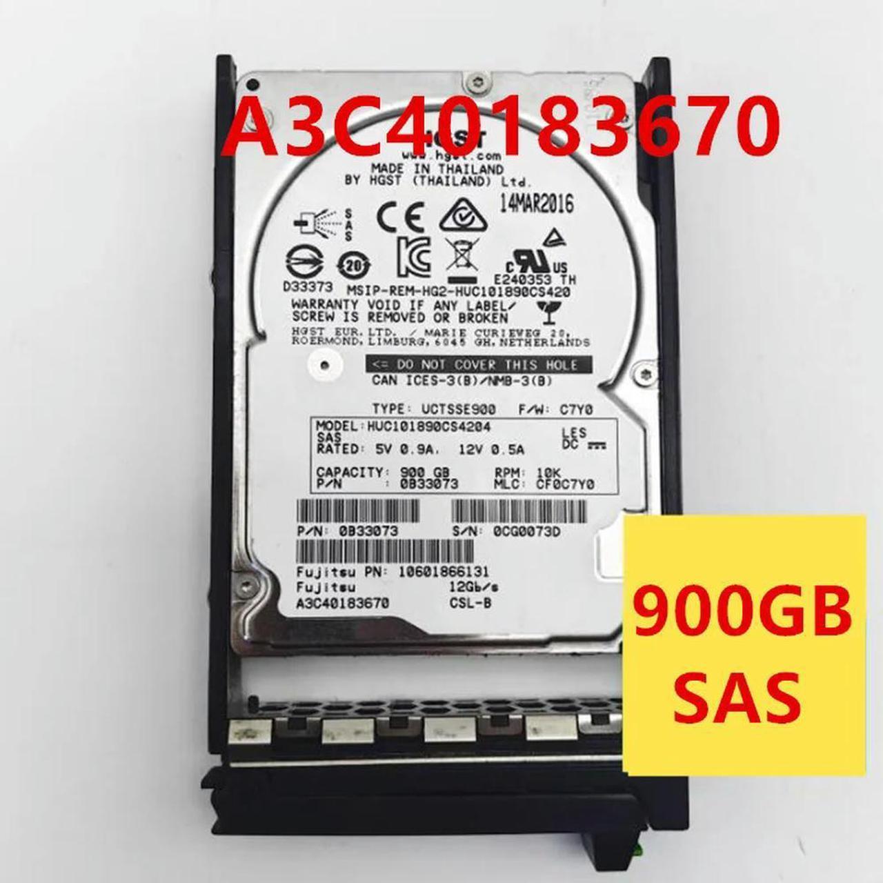 FOR Hard Disk For RX2540 RX2530M1 M2 900GB SAS 2.5 10000RPM 64MB Hard Drive A3C40183670