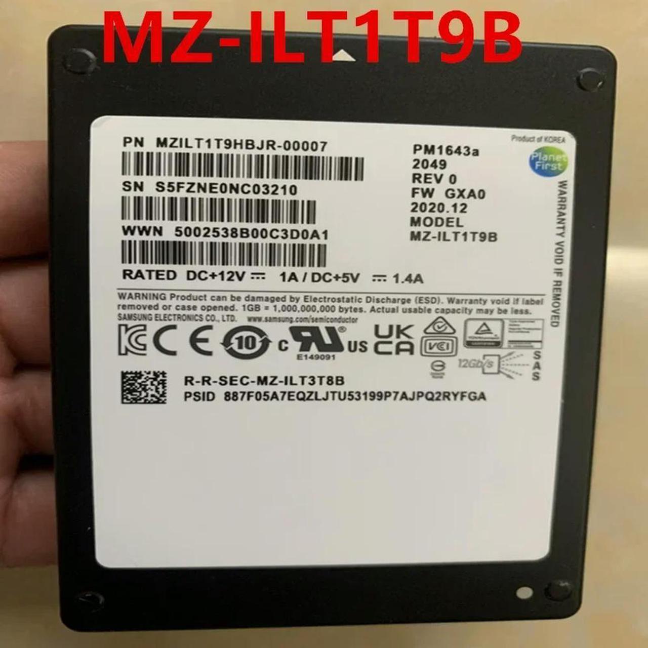 FOR Hard Disk For PM1643A 2.5 1.92TB SAS SSD For MZ-ILT1T9B MZILT1T9HBJR-00007