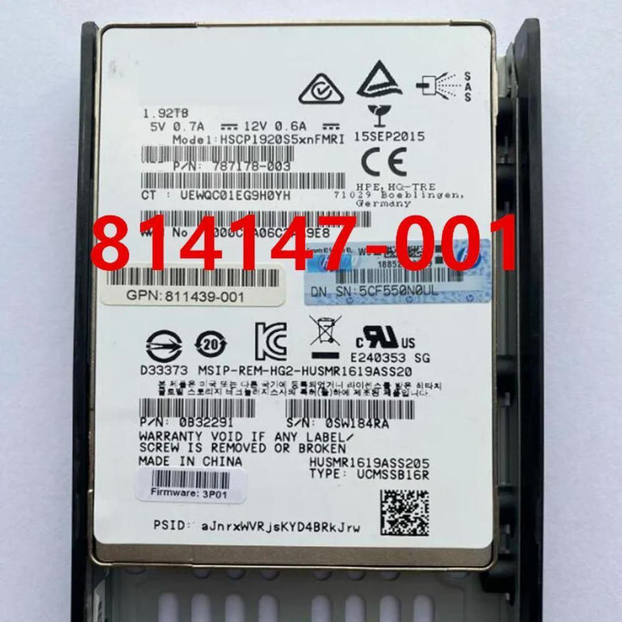 FOR Solid State Drive For 1.92TB 2.5 SAS SSD For 814147-001 787178-003