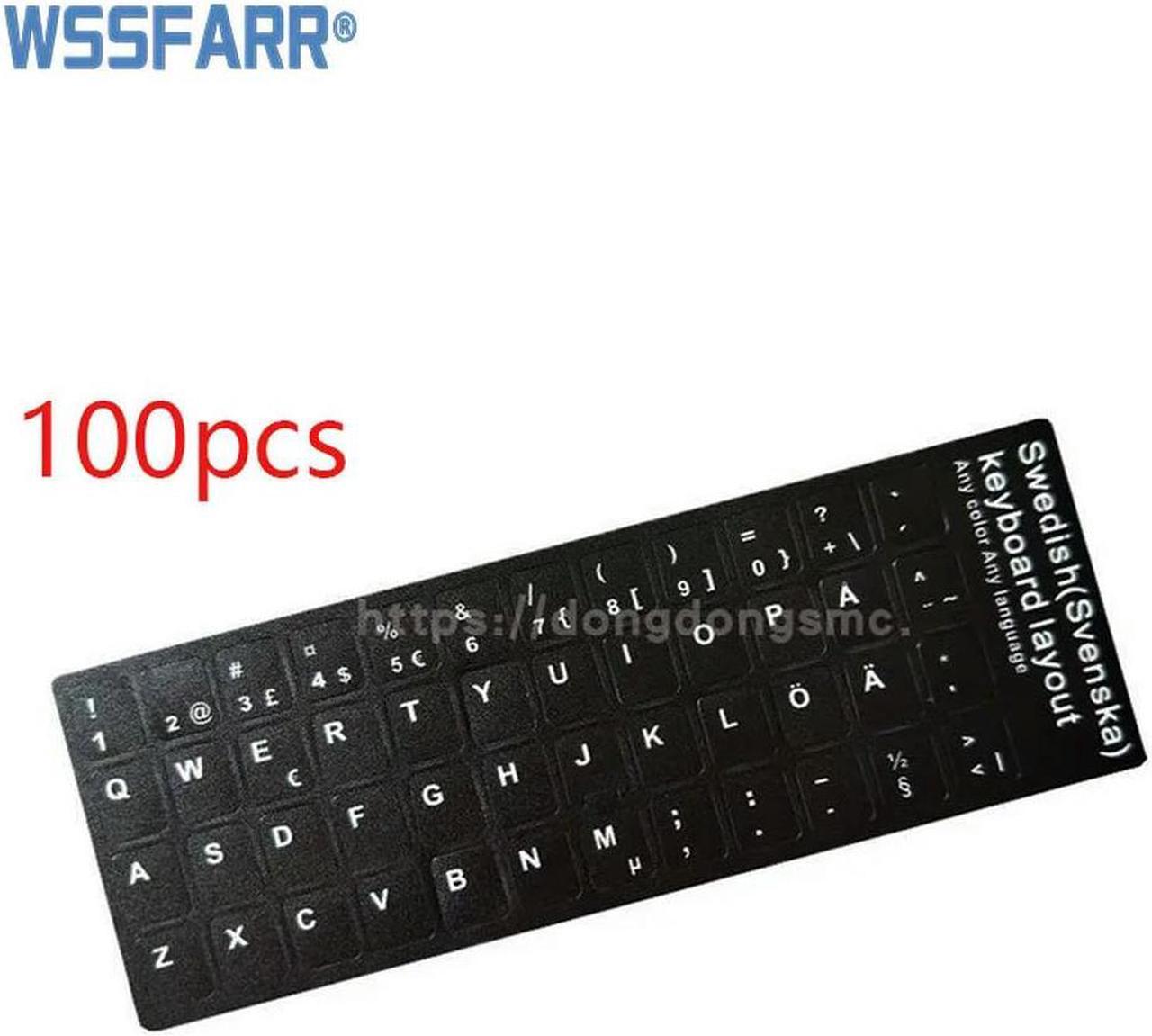 FOR 100pc Swedish keypad label sticker Eco-environment Plastic Svenska keyboard stickers for Laptop/computer