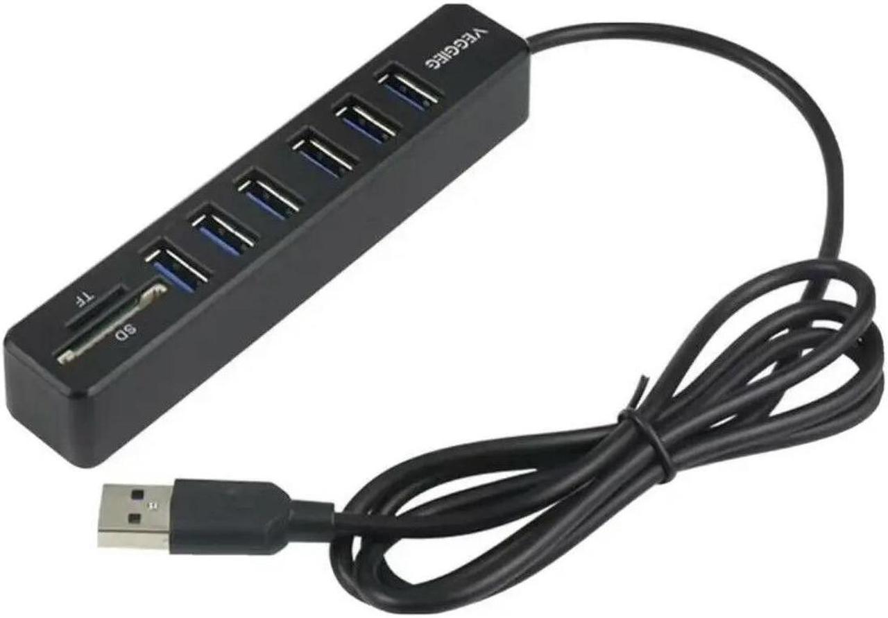 FOR USB Hub 6 Port Expander Adapter USB 2.0 Multi USB Splitter Card Reader