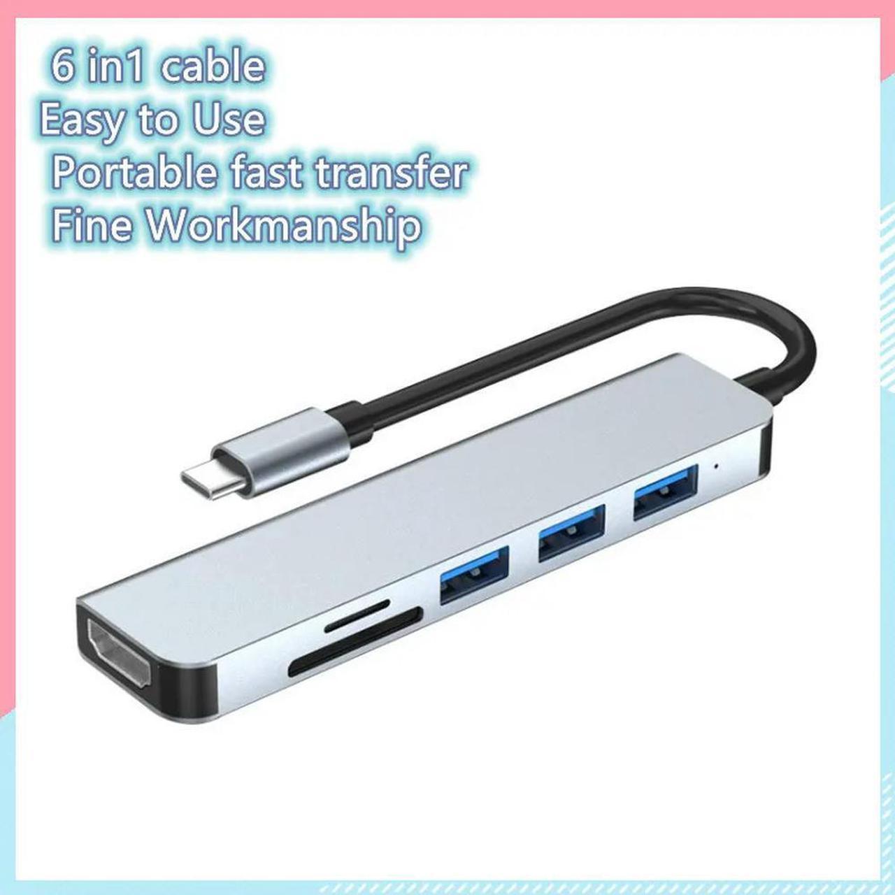 FOR 6 in 1 USB C Hub Type C to USB3.0 Card Reader Adapter for Book pro air mobile