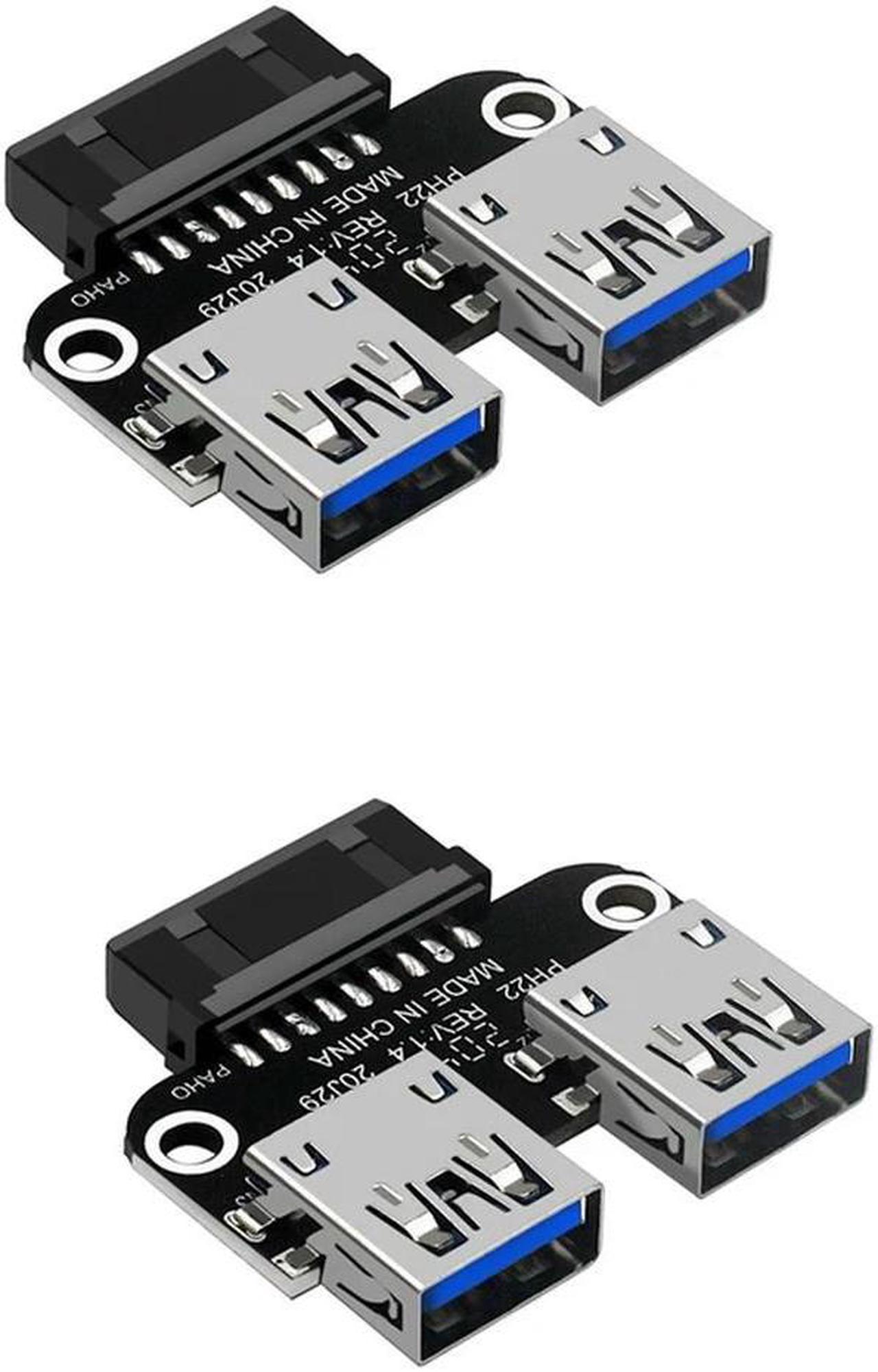 FOR 2Pcs USB 3.0 Motherboard Adapter USB 3.0 19 20 Pin Female To Dual USB 3.0 A Female Internal Header Adapter Converter