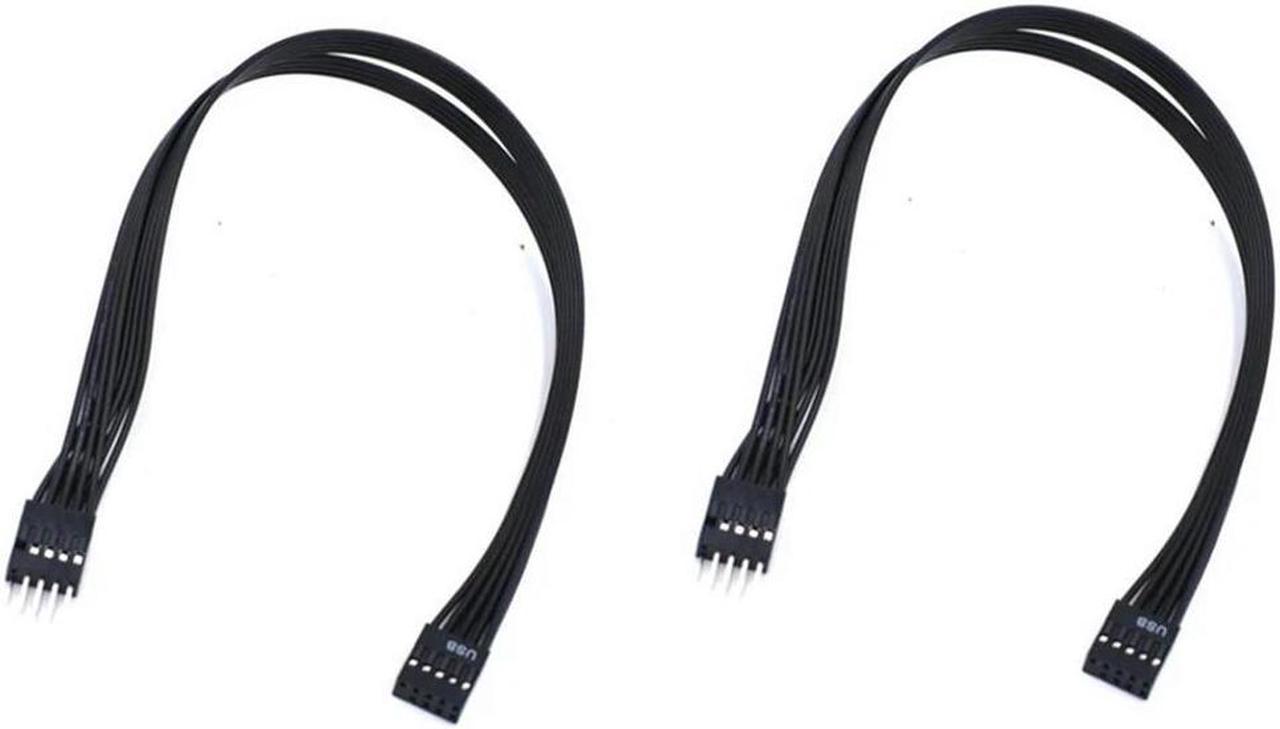 FOR Mainboard 9Pin USB 2.0 Male to Female Extension Data Cable Cord Wire Line 30cm USB Extension Cable 2 Pack