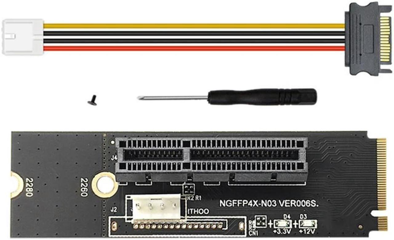 FOR NGFF M.2 To PCI-E 4X X1 Riser Card M2 NVME To Pcie X4 With LED Voltage Indicator For GPU BTC Mining