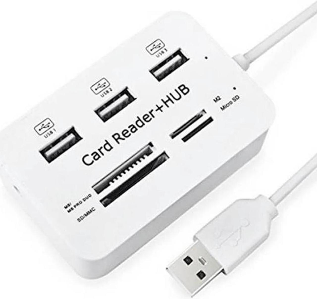 FOR All In USB 2.0 Hub 3 Ports With USB Card Reader Hub 2.0 480Mbps Combo For MS/M2/SD/MMC/TF For PC Laptop