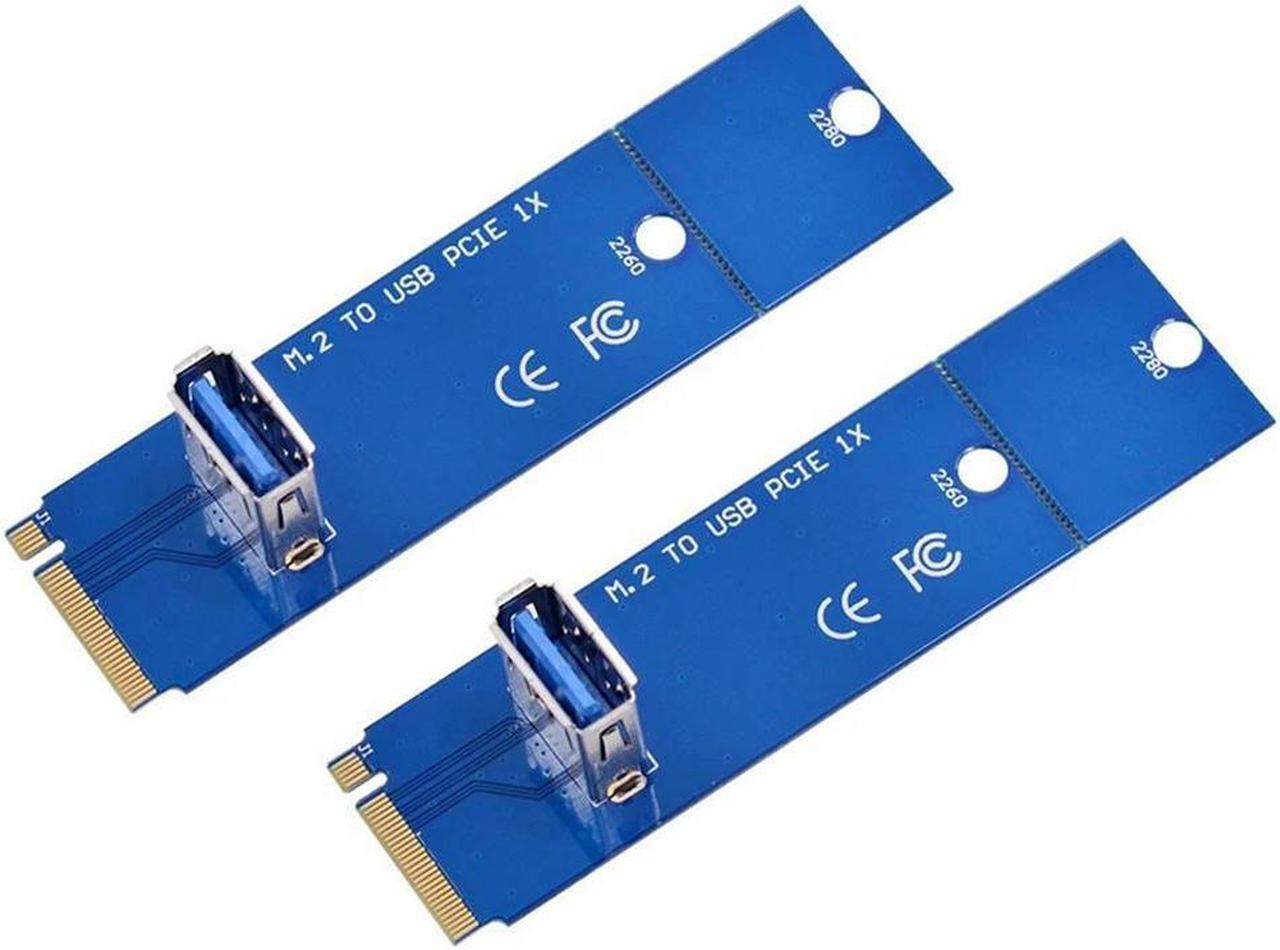 FOR 2PCS M.2 NGFF To PCI-E X16 USB3.0 Riser Card Graphics Card Adapter For BTC Mining Converter Card