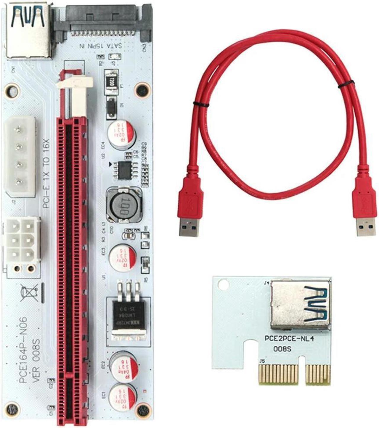 FOR VER008S USB3.0 Adapter Card PCI-E 1X To 16X Image Card Three-Port Extension Cable Mining Adapter Card