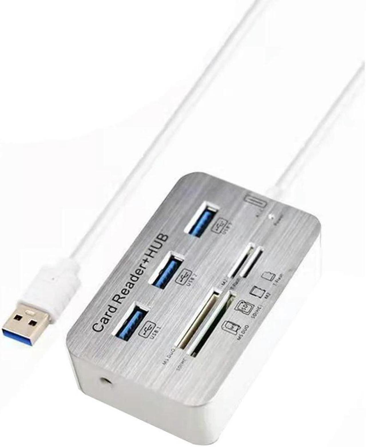 FOR 7 In 1 ing Station 3 Port USB 3.0 Hub 4 Port Card Reader For Micro-SD M2 MS U Disk For Laptop PC Mouse Keyboard