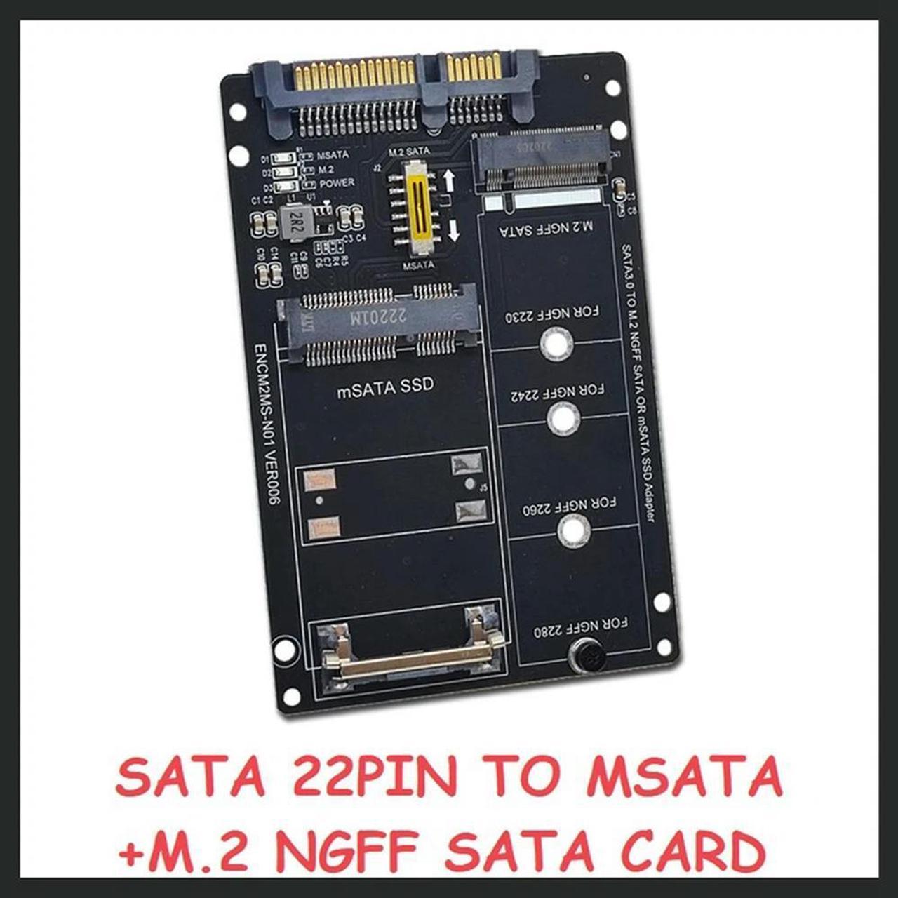 FOR 1 Piece M2 KEY B-M SSD To 6G Interface Conversion Card SATA 22PN Male Interface Adapter Card ENCM2MS-N01