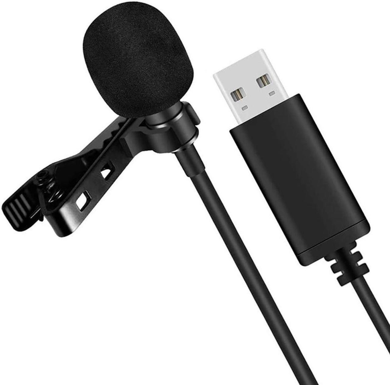 FOR Universal USB Microphone Lavalier Microphone Clip-on Computer Mic Plug and Play Omnidirectional Mic