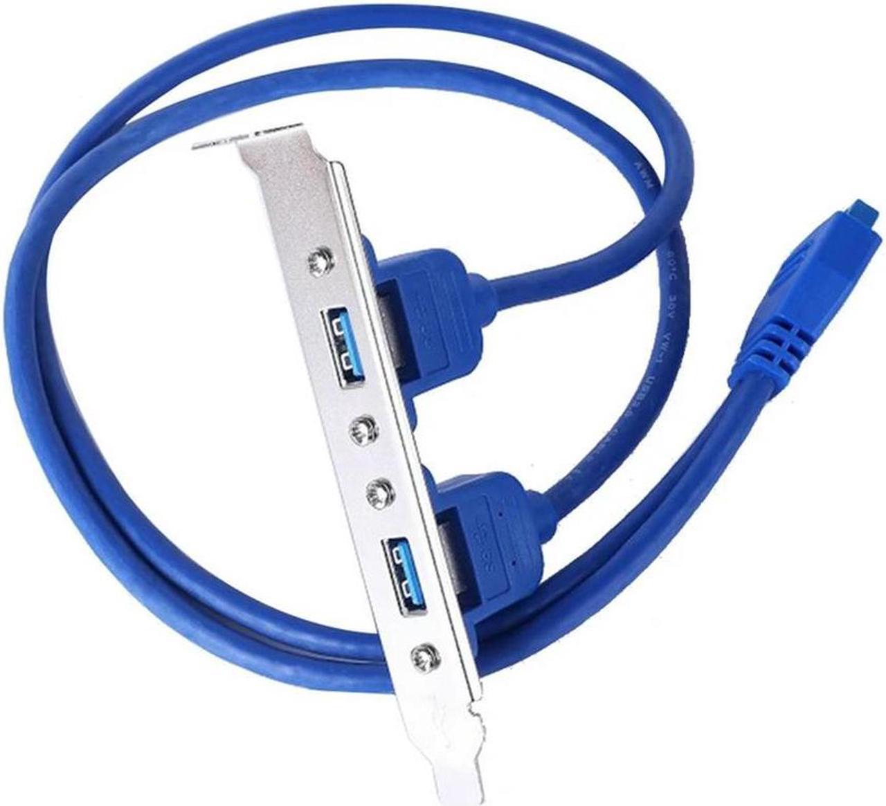 FOR 20 Pin To Dual USB3.0 Baffle Extension Cable High Speed USB 3.0 Back Panel Expansion Bracket 2 Port Motherboard Cable