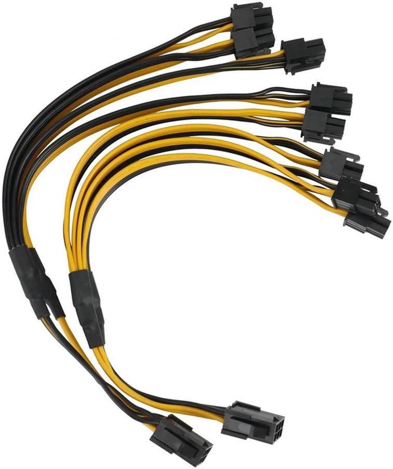 FOR 2Pcs PCI-E 6Pin Female To 4X Pcie 6Pin GPU Graphics Card Splitter Power Cable 6Pin To 6Pin Power Supply Cable For Miner