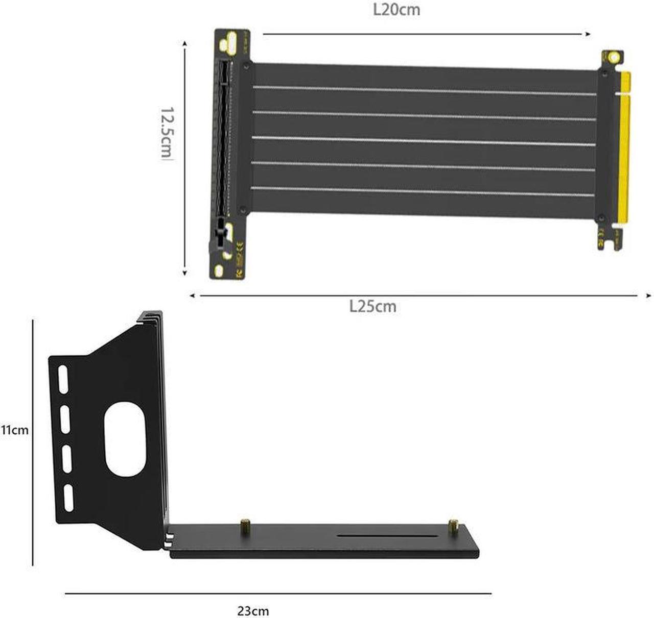 FOR VGA PCI-E 3.0 X16 Video Card Vertical Mounting Bracket Extension Cable Set Graphics Card Bracket for ATX PC Case(A)