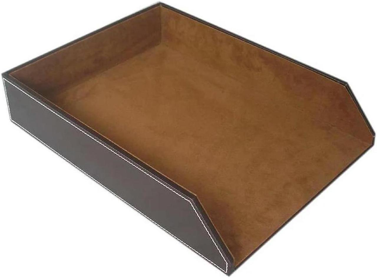 FOR PU Leather Collection Letter Tray,Document Desk Stackable Office File