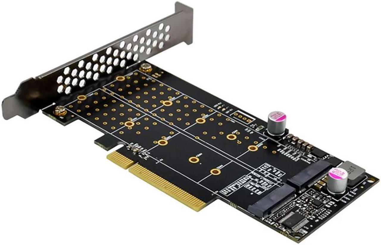 FOR PCI-E X8 Dual Channel M.2 Nvme SSD Upgrade Expansion Card M.2 M Interface Solid State Drive Adapter Card