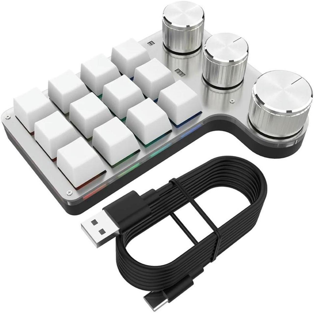 FOR 1Set Volume Button Knob P ramming ro Gaming Hotswap Keypad 12 Key Mechanical Red Switch BT Keyboard