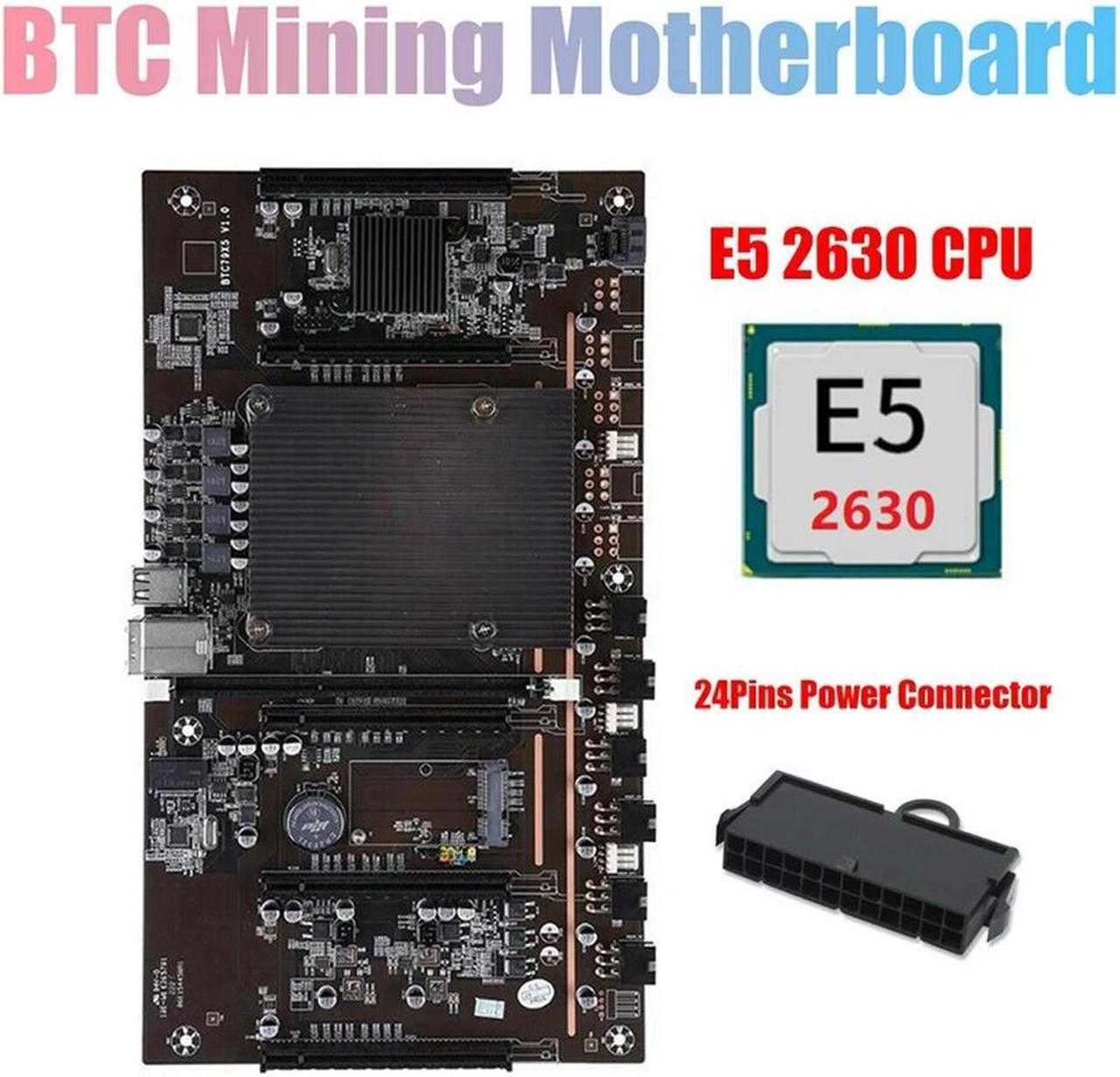 FOR X79 H61 BTC Miner Motherboard Support 3060 3070 3080 GPU With E5 2630 CPU+24Pins Power Connector For BTC Miner Mining