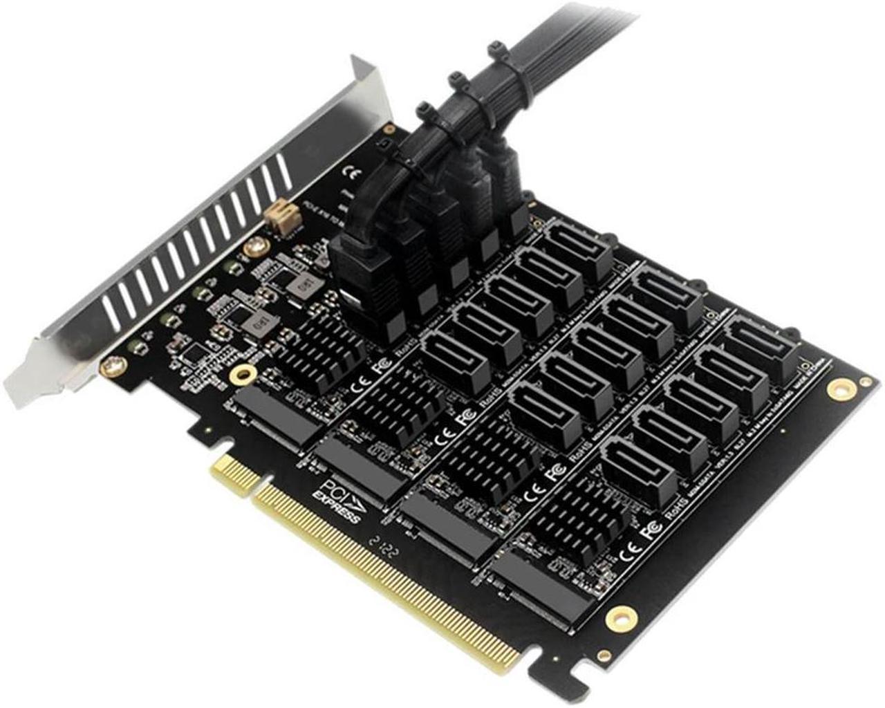 FOR PCI-E SATA Card PCIE X16 NVME M.2 RAID Array Expansion To 20-Port Adapter 585 Chip