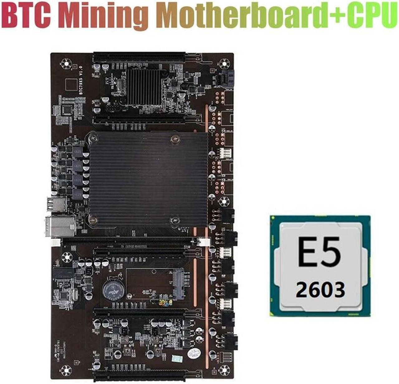 FOR H61 X79 BTC Mining Motherboard With E5 2603 CPU 5X PCI-E 8X LGA 2011 DDR3 Support 3060 3080 Graphics Card For BTC Miner