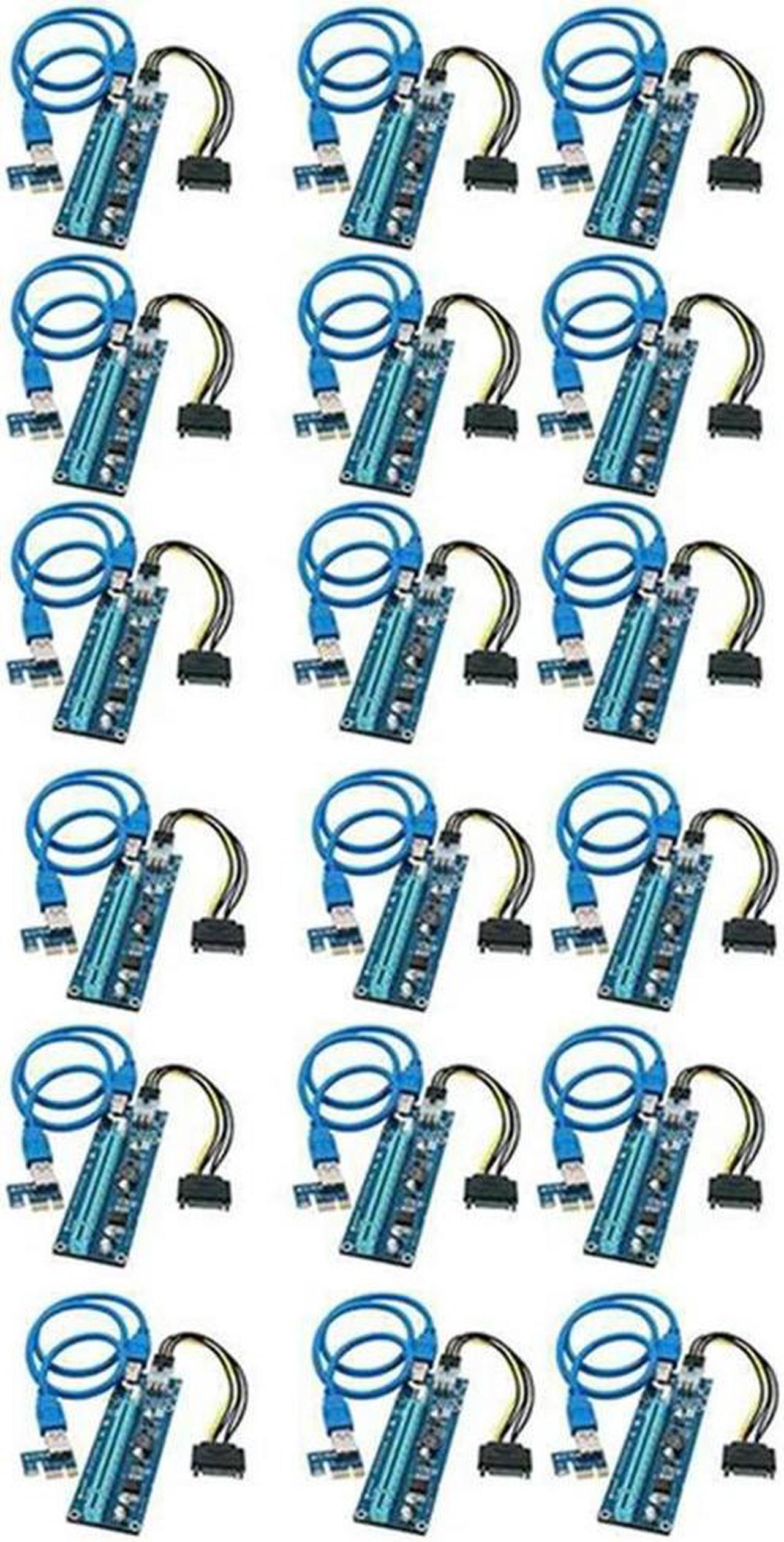 FOR 18Pcs 60Cm PCI-E Express 1X To 16X Ext Riser Card With SATA Power USB Cable For Graphics For Mining