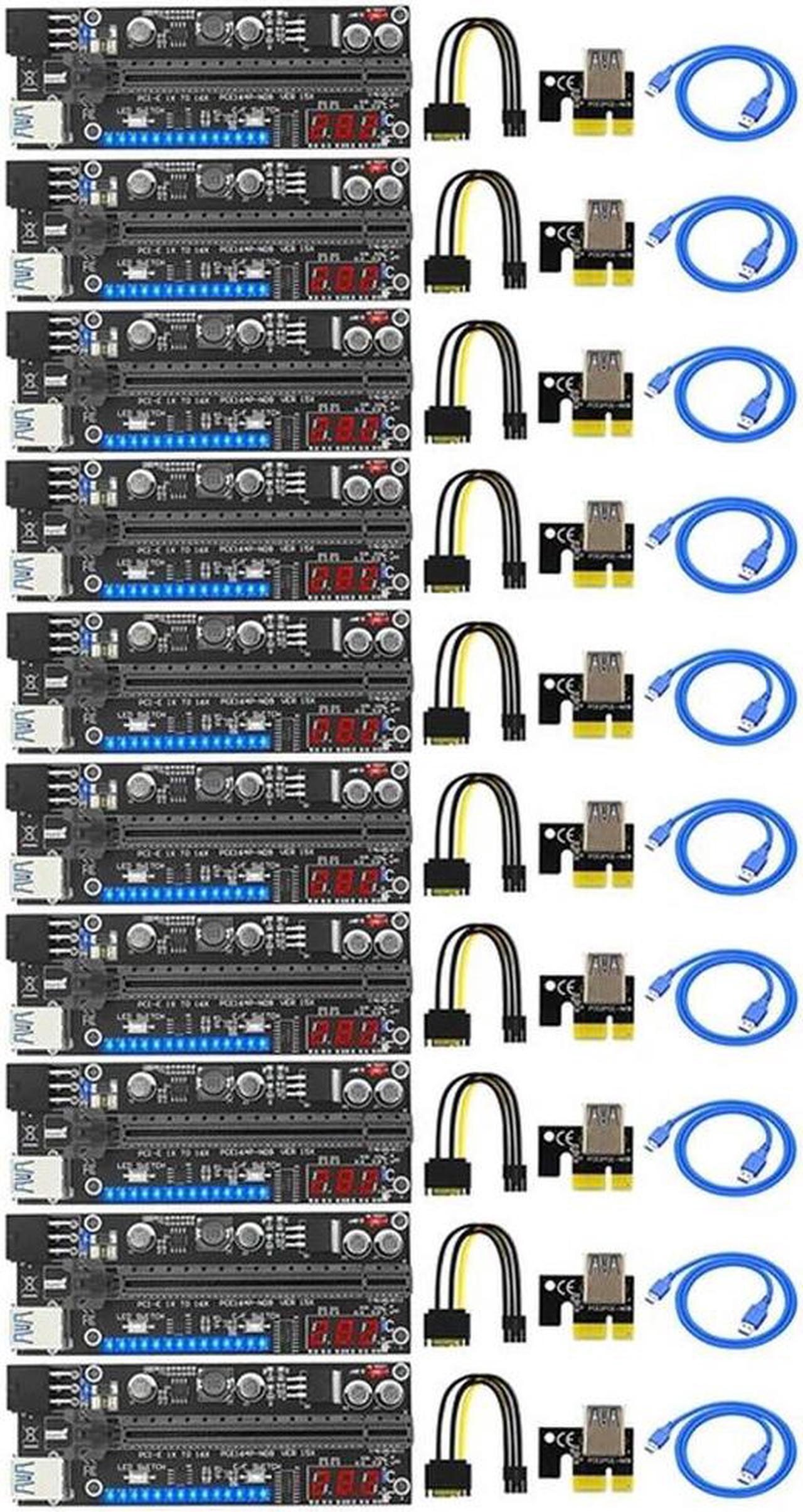 FOR 10PCS VER15X PCIE X1 To X16 PCI-E Riser Card VER 15X PCI Express 16X Riser For Graphics Card BTC ETH Mining Miner