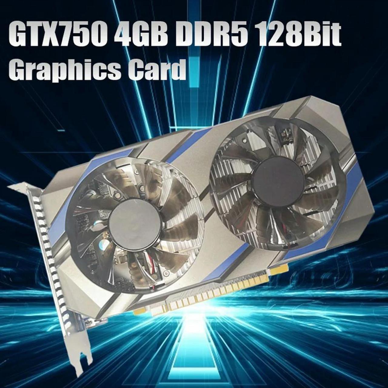 FOR 1 Piece GTX750 4GB DDR5 128Bit Graphics Card 1020Mhz 1253Mhz PCI E 3.0 HD VGA DVI Video Card For Gaming Office