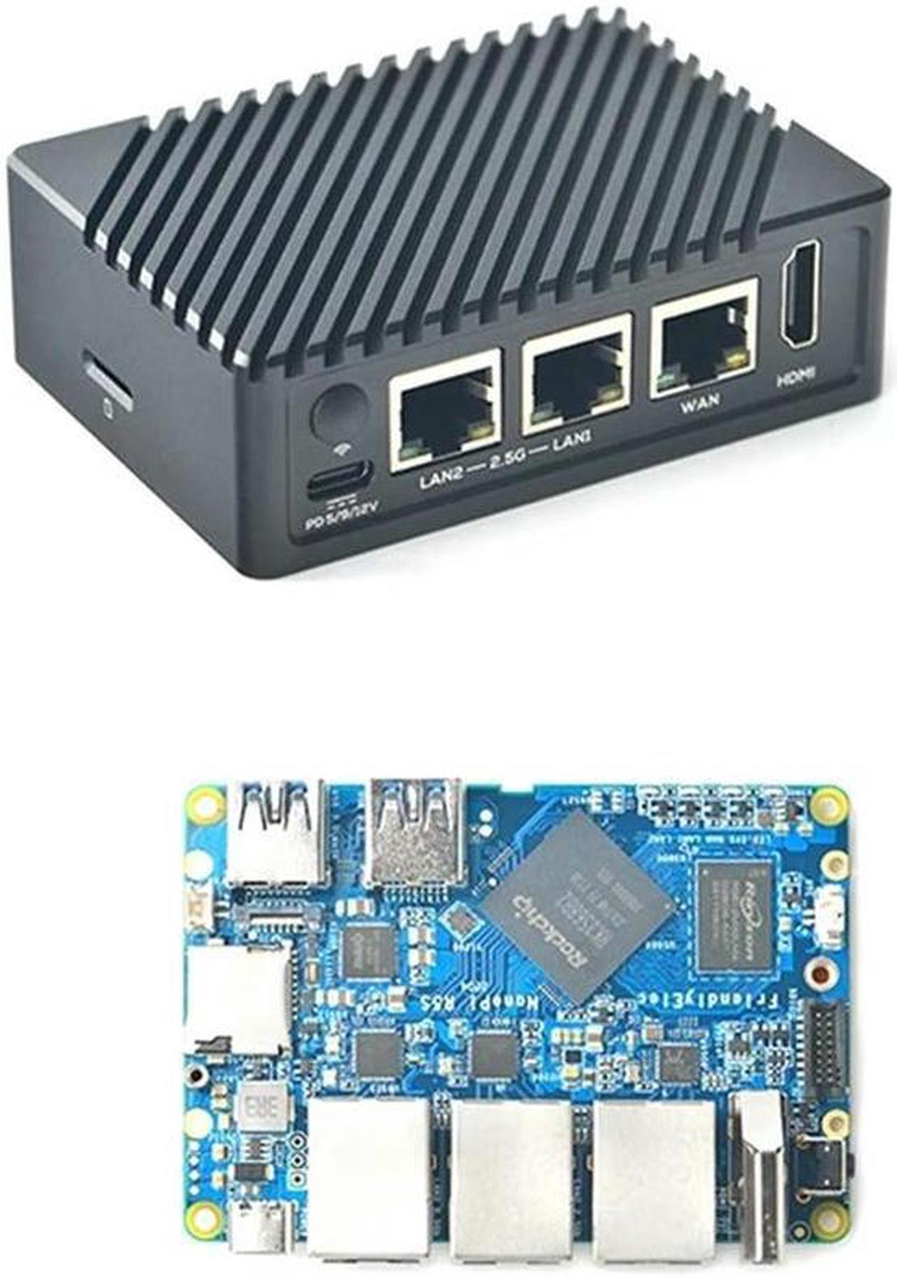 FOR pi R5S RK3568 Development Board EMMC Dual 2.5G Gigabit Ethernet Port Development Board With Case