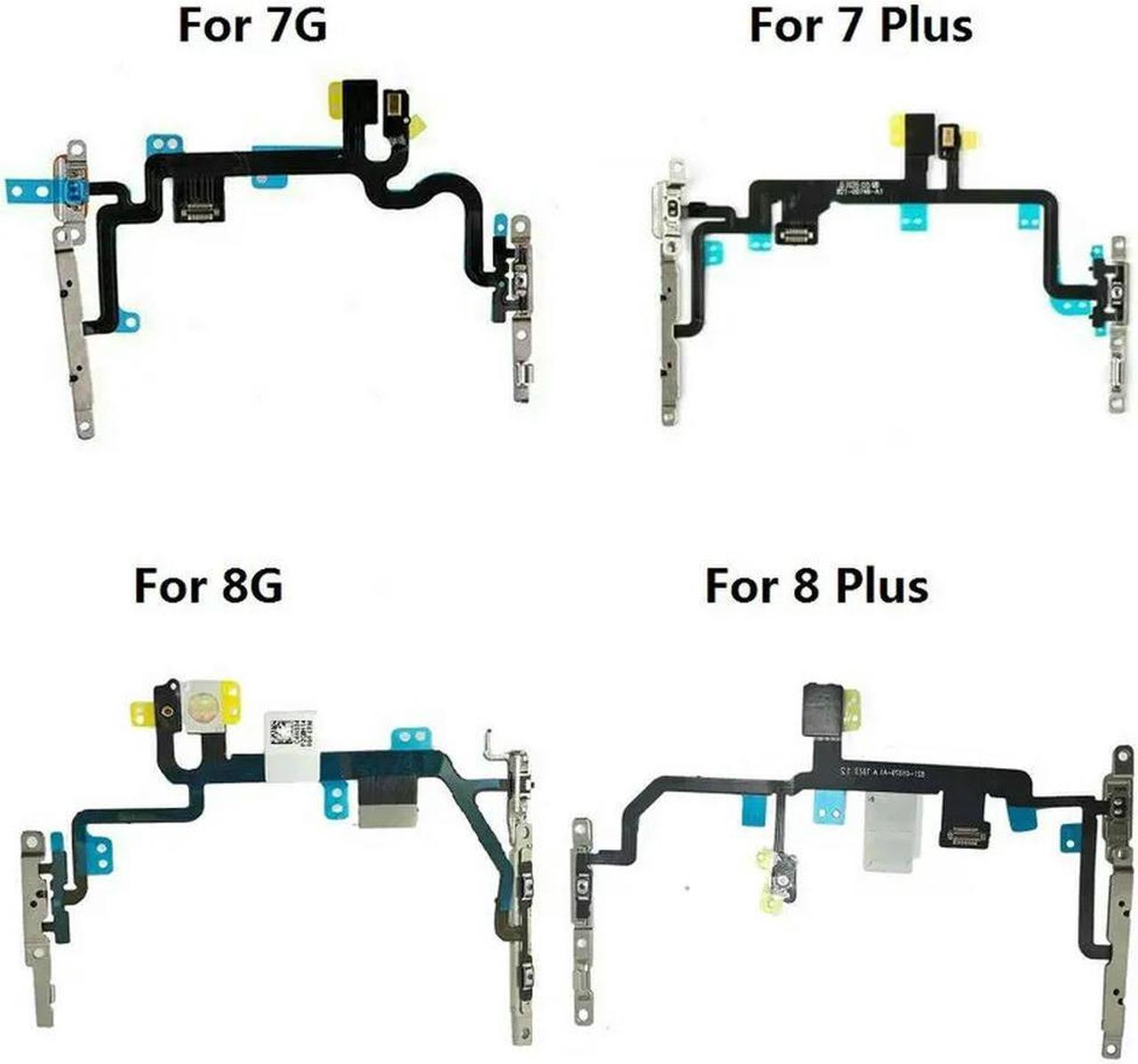 FOR Replacement Part for 8 8G 8 Plus 7 7 Plus Power Volume Mute Button Flex Cable Ribbon With Bracket