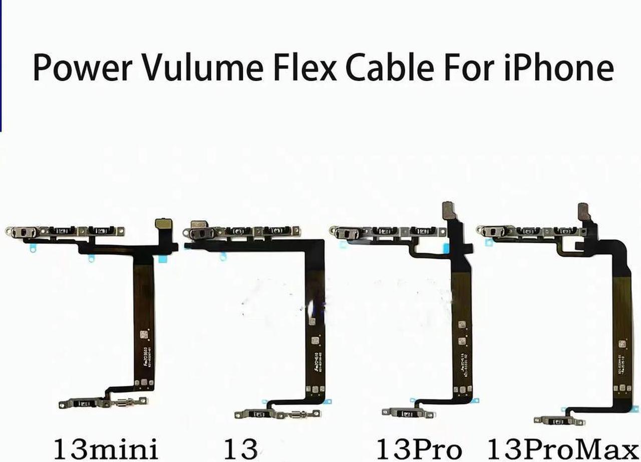 FOR 13 mini Pro Max Power On Off Button Flex Cable Switch Side Button Key Ribbon Flex Cable power volume flet cable